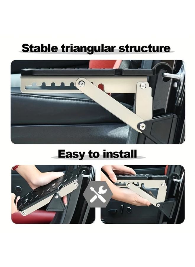 Black Universal Car Door Step 7 Angle Adjustable Extra Long Roof Rack Access Step - Image 3